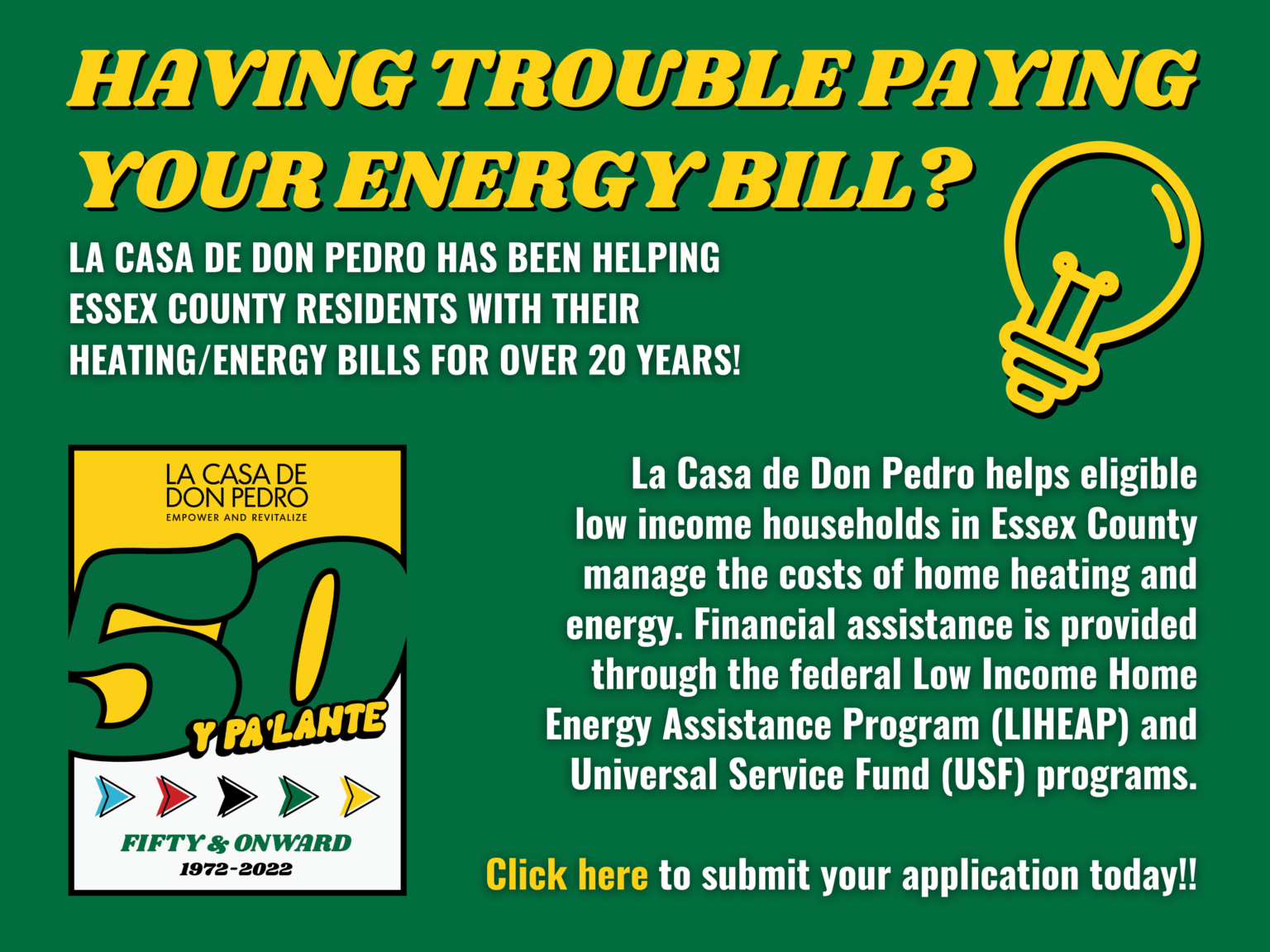Home Energy Assistance (LIHEAP) La Casa de Don Pedro